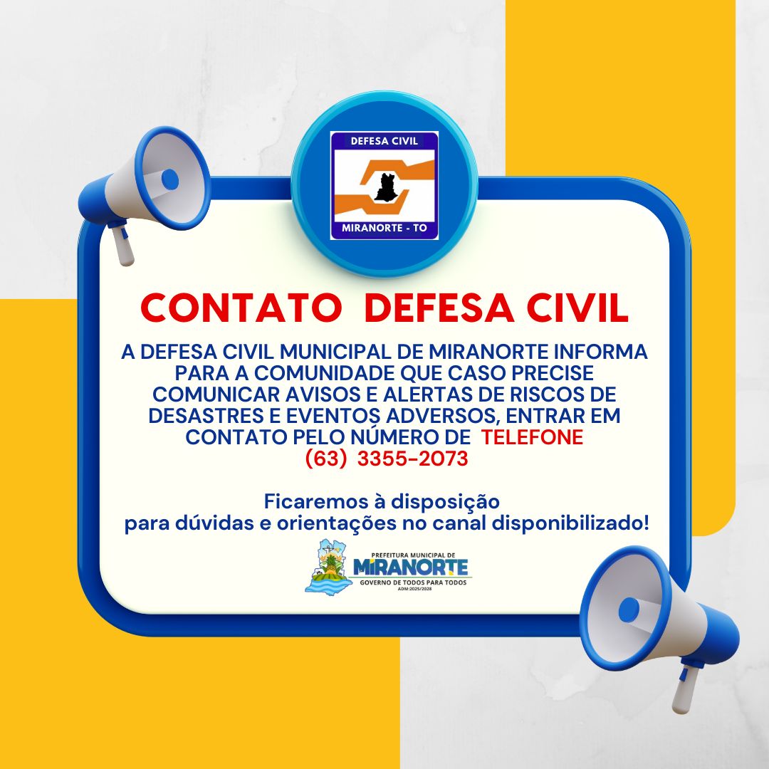 DIVUGAÇÃO DO NÚMERO DA DEFESA CIVIL